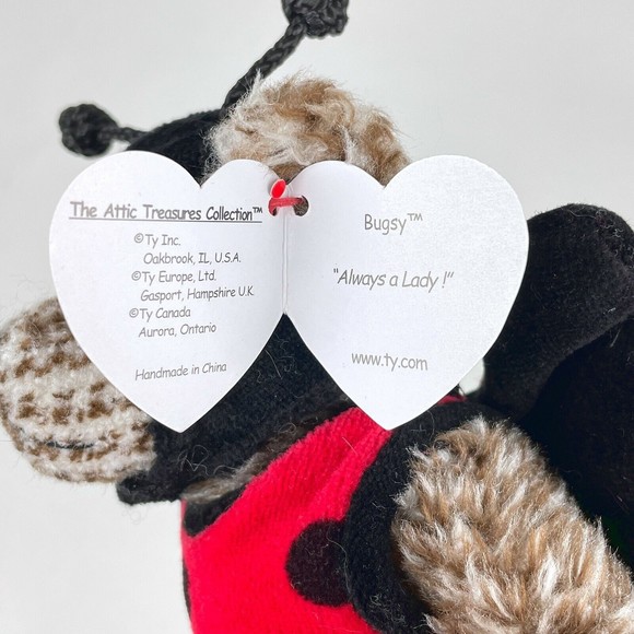 TY Attic Treasures BUGSY the Lady Bug Teddy Bear  8" NWT Stuffed Plush Toy - Picture 8 of 8